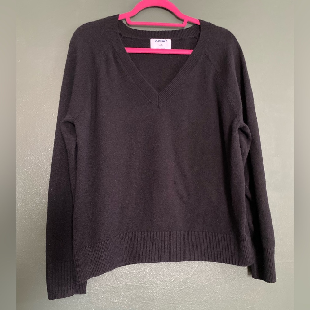 BUNDLE of (3) Old Navy Women's SoSoft V-Neck Sweaters Cream SeaGlass Black Med - Picture 7 of 16